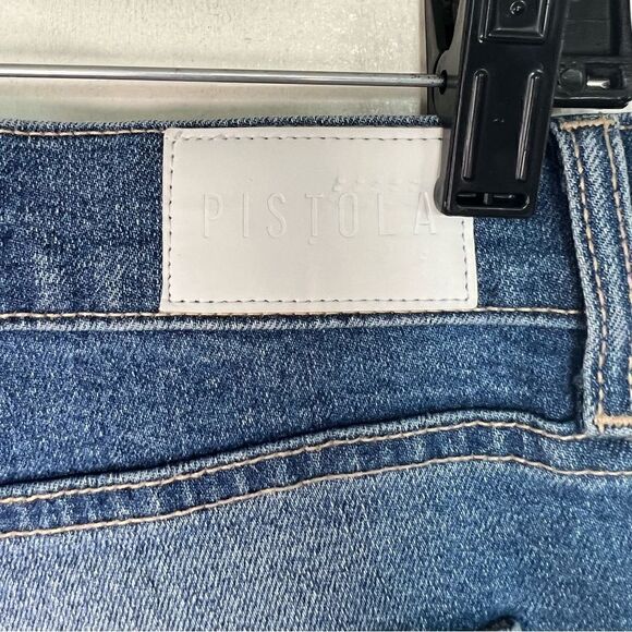 Pistola Blue Monroe Distressed Raw Hem Skinny Jeans Size 27 - Picture 7 of 10
